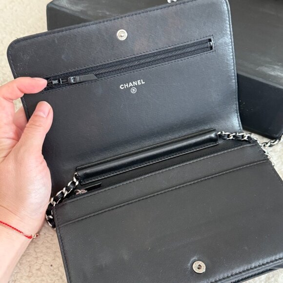 Authentic CHANEL Wallet on Chain WOC – Black Patent Leather - Picture 3 of 6